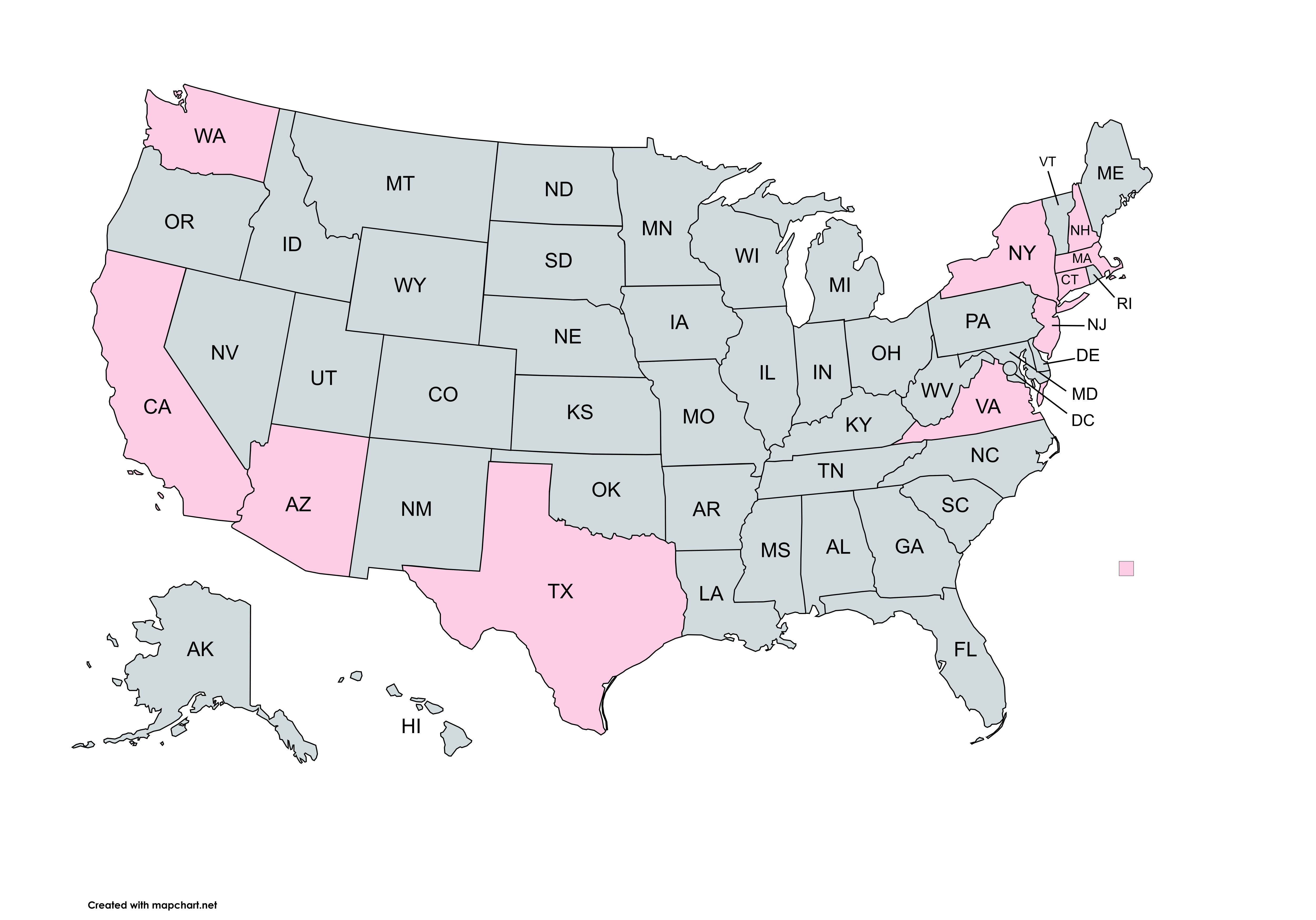 States where Masters ended up. Top states include California, Massachusetts, and Washington.